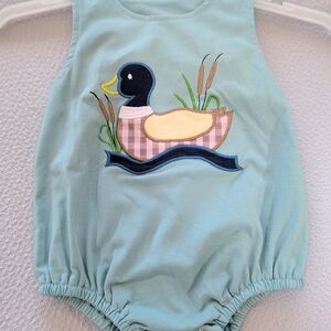 Boutique Aqua Duck Appliqué Bodysuit